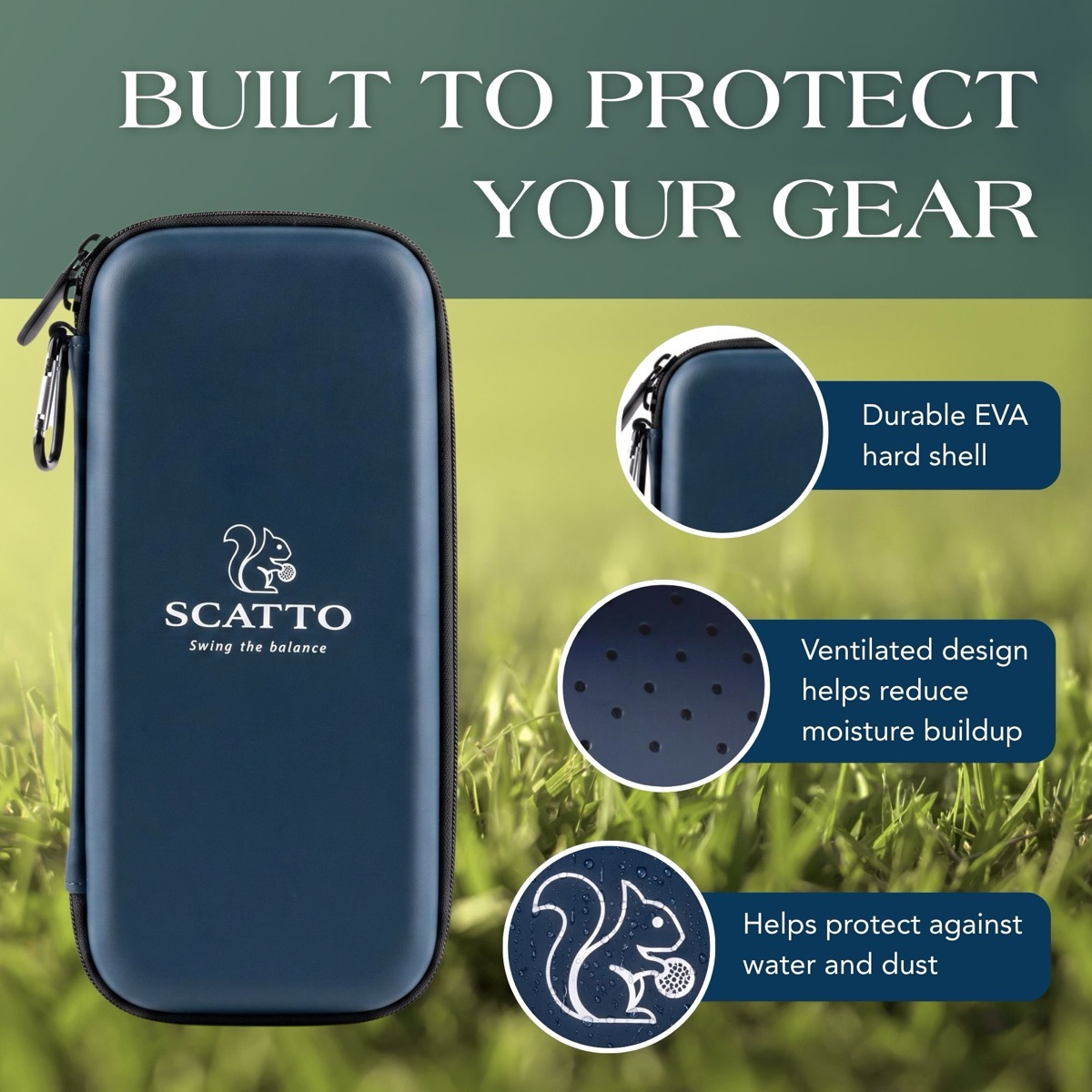 Built to protect your gear: durable EVA hard shell, ventilated design helps reduce moisture buildup, helps protect against water and dust.